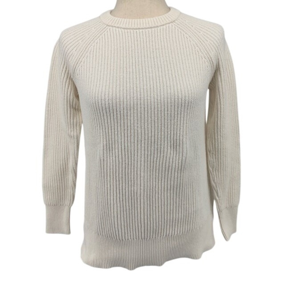 LL Bean Ribbed Fisherman Sweater XS 100% Coastal Preppy New England Quiet Luxury